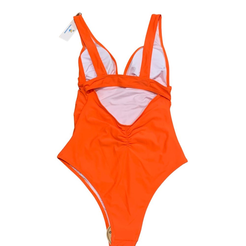 NWT Beachsissi Orange One Piece Swim Suit | Size Small - Picture 4 of 8